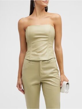 We Wore What Vegan Leather Corset Tube Top